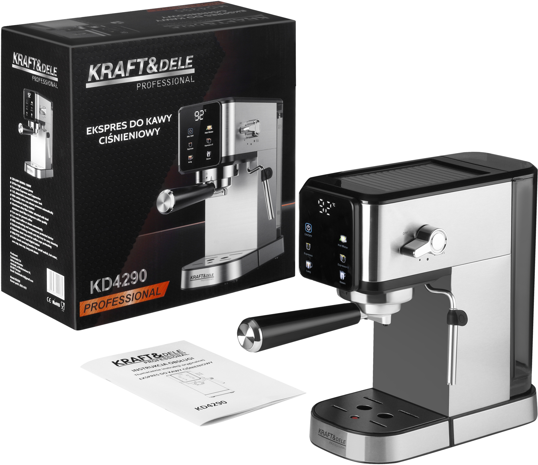 Tlakový kávovar 1500W KD4290 KRAFT&DELE