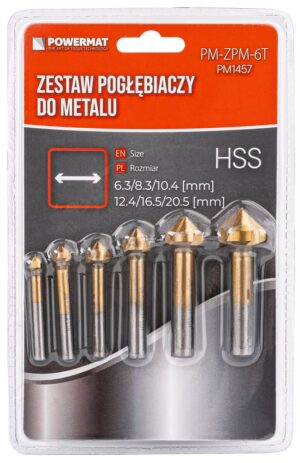 Frézovací vrtáky do železa 6ks PM-ZPM-6T POWERMAT