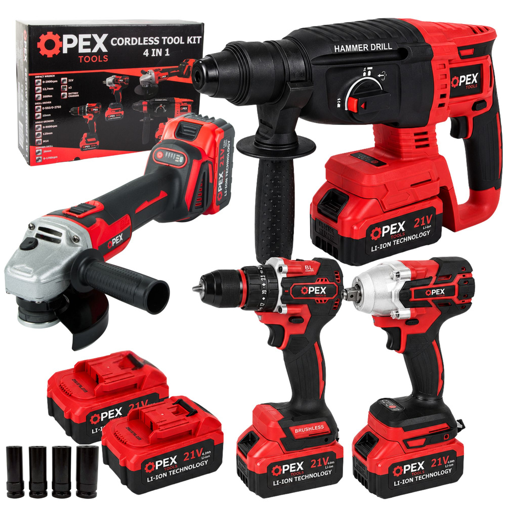 Jipos Tools Sada aku nářadí 4v1 2x21V 28007 OPEX