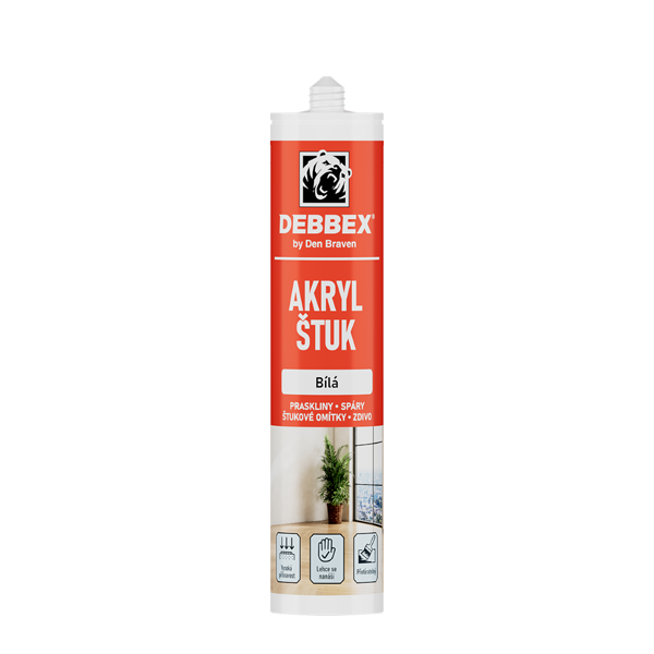 Akrylový štukový tmel 280ml bílý DenBraven