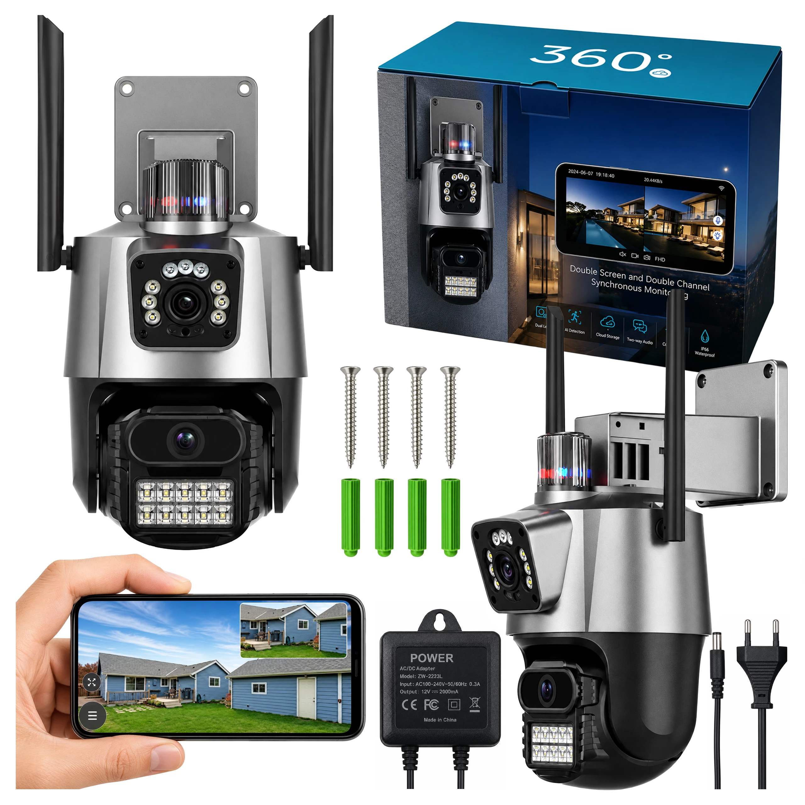 Jipos Tools Venkovní wifi kamera 1920x2160px R2452 JIPOS