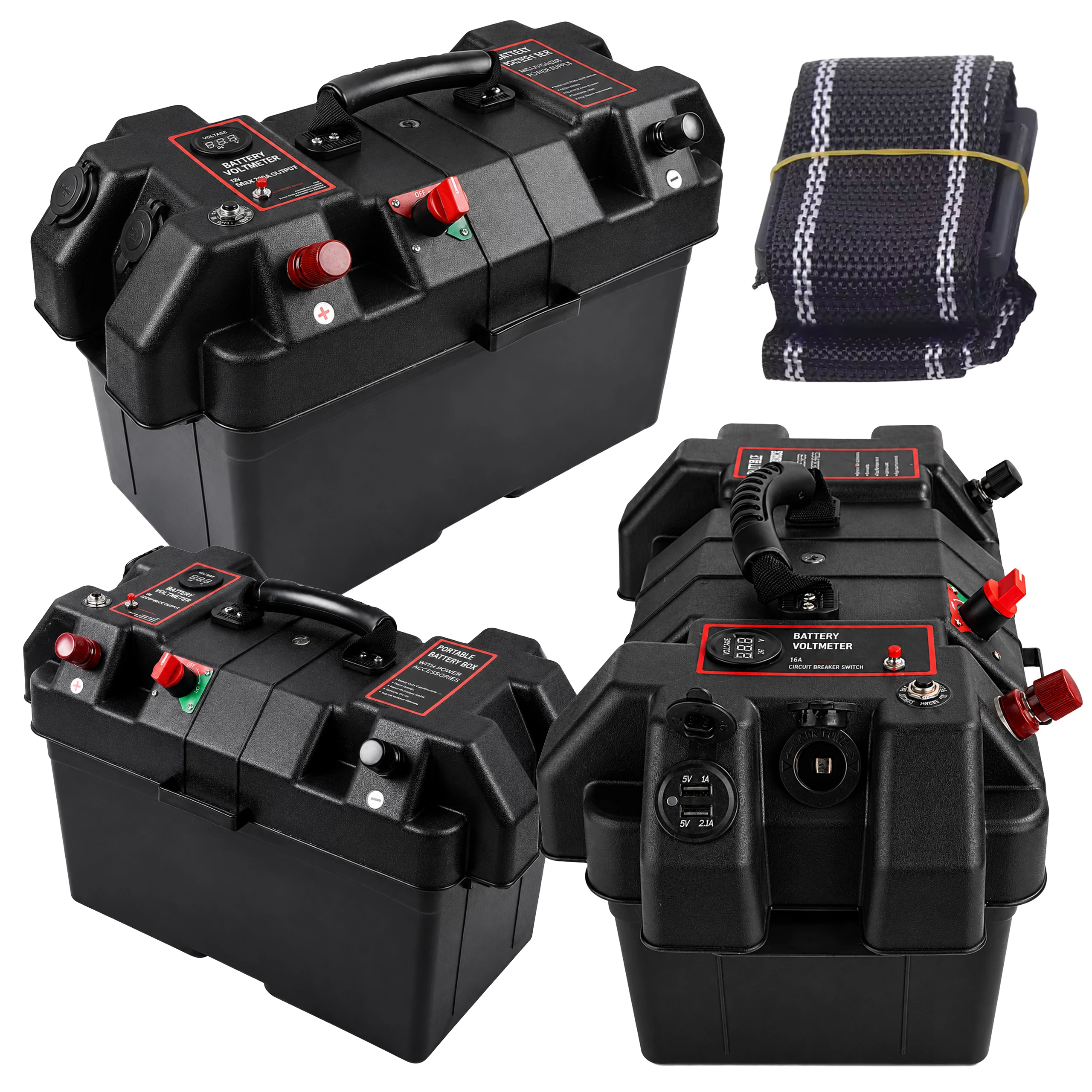 Jipos Tools Bateriový box 12V s voltmetrem R2449 JIPOS